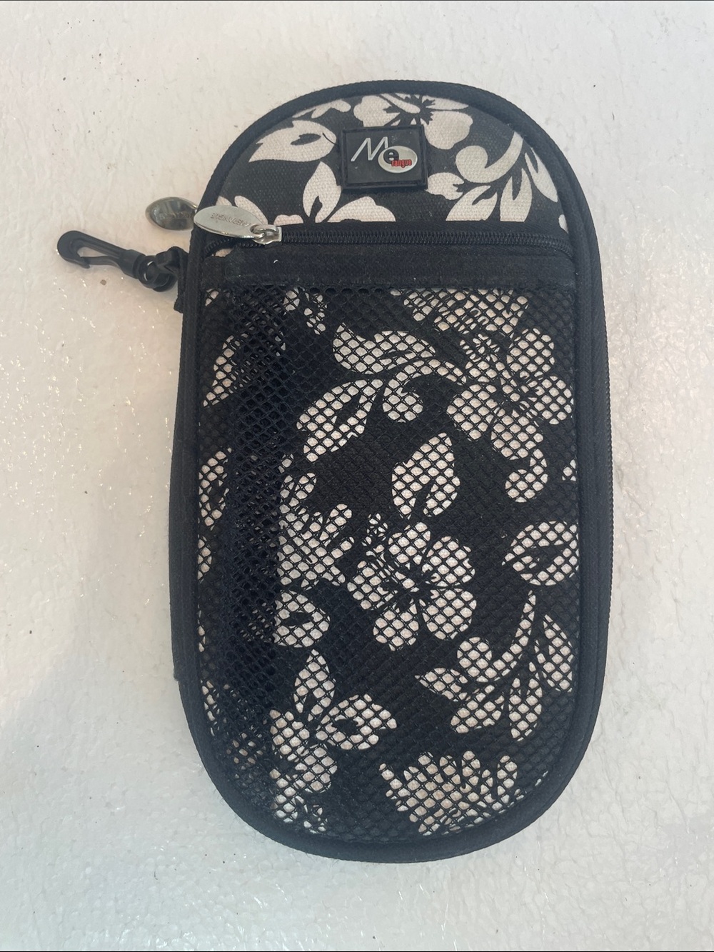 Merangue geometry trigonometry tools math set Floral Black Pouch Mesh zippers